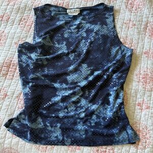 Vintage 90s Y2K Sparkle Sequin High Neck Slinky Top